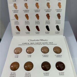 4 x Charlotte Tilbury Unreal Skin Sheer Glow Tint Sampler Fair Medium Tan Deep..